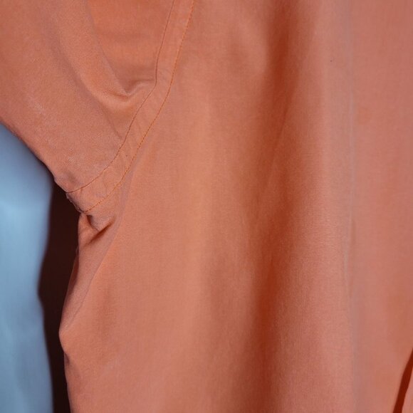 Lincs Silk Blend Peach Coral orange long sleeve Button up Mens Size large - Picture 2 of 13